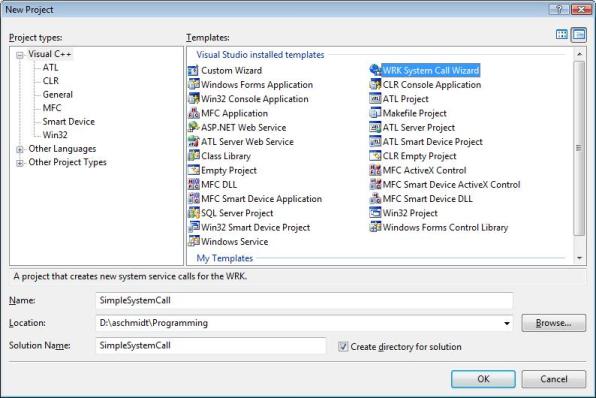 screenshot of project wizard overview