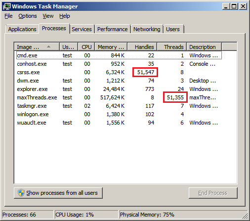 screenshot of Windows task manager